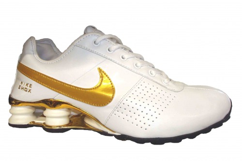 nike shox branco com dourado