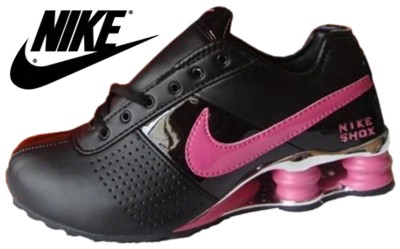 nike shox feminino rosa e preto