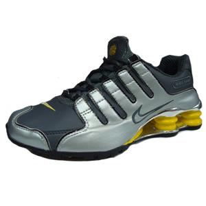 nike shox nz prata e amarelo